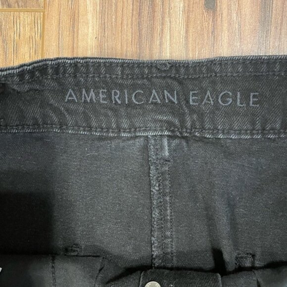 American Eagle black jean button down skirt size 10 - Picture 4 of 5